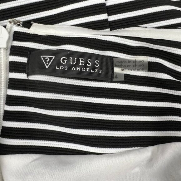 Guess Black Ribbed Off The Shoulder Dress With Removable Straps - Picture 6 of 9